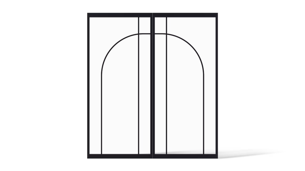 Dubbele stalen deur organische vorm