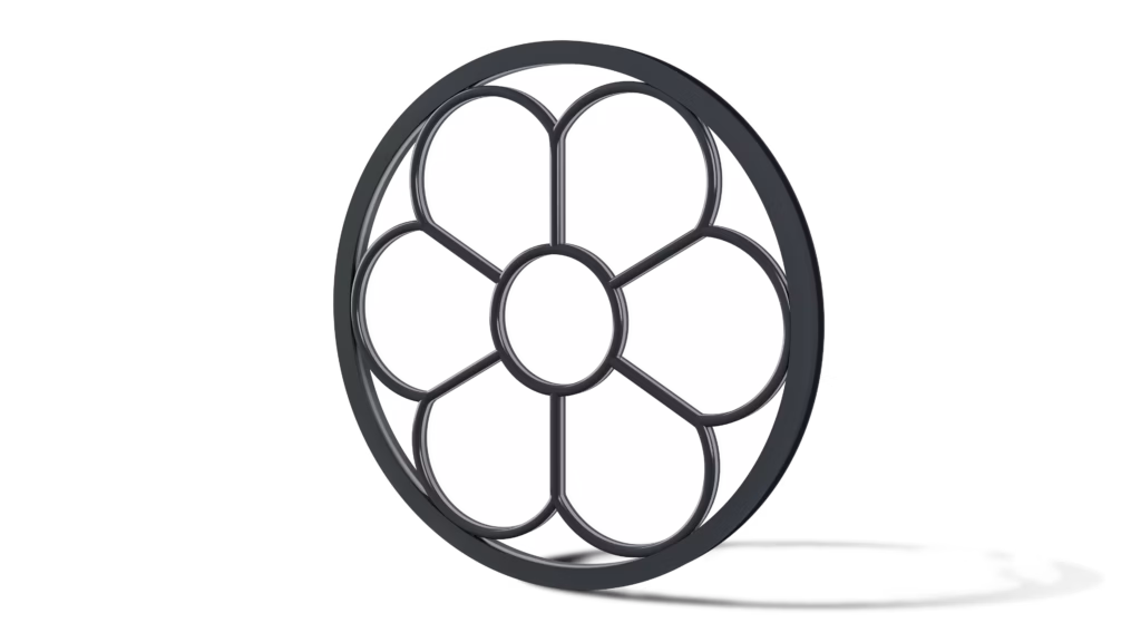 Stalen stalraam Bloemveld 6 vaks rond profiel