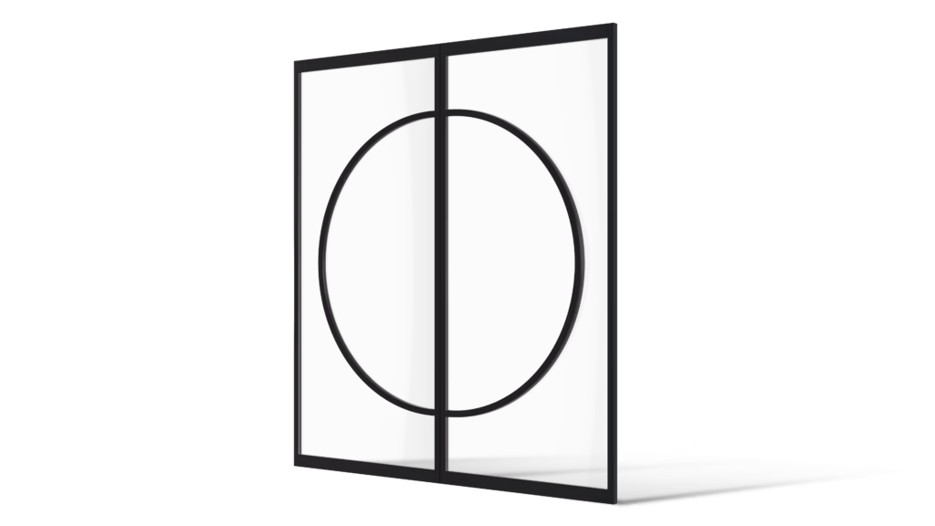 Dubbele stalen deur met ronde vorm