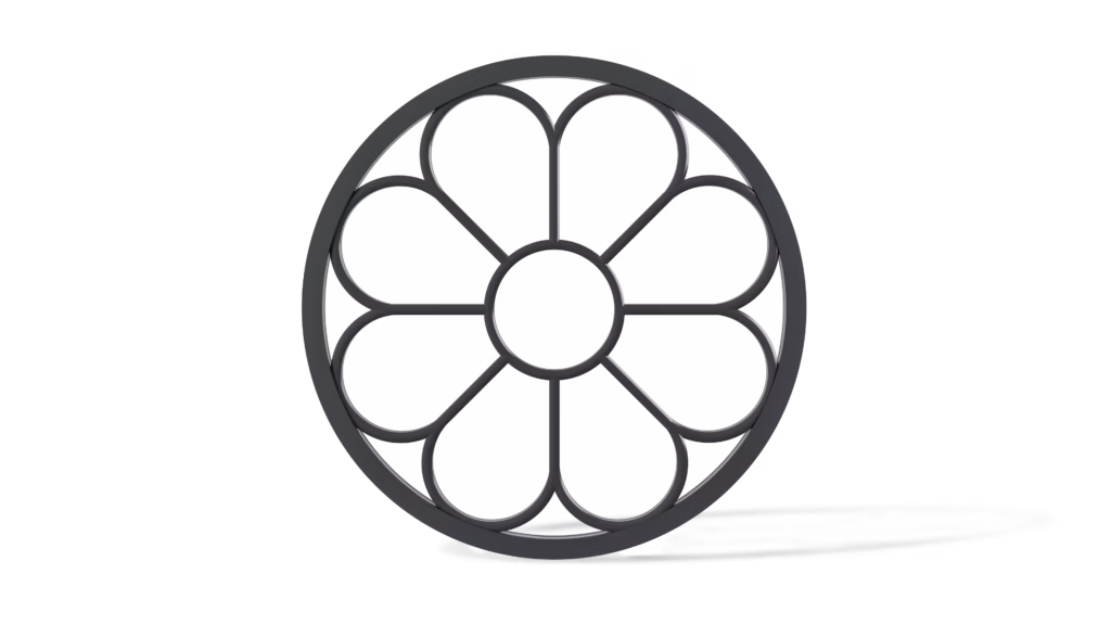 Stalen stalraam Bloemveld 8 vaks Rond profiel