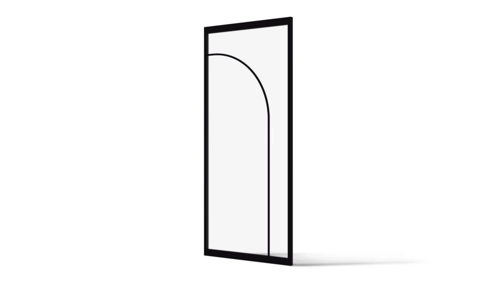 Stalen deur met ronde vorm