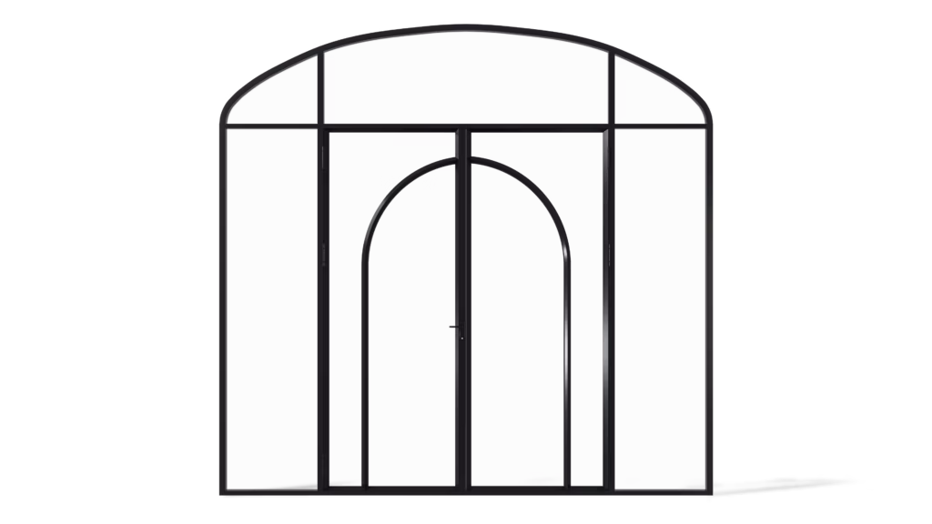 Geïsoleerde stalen korfboogpui Hamilton met halfronde toog uitvoering