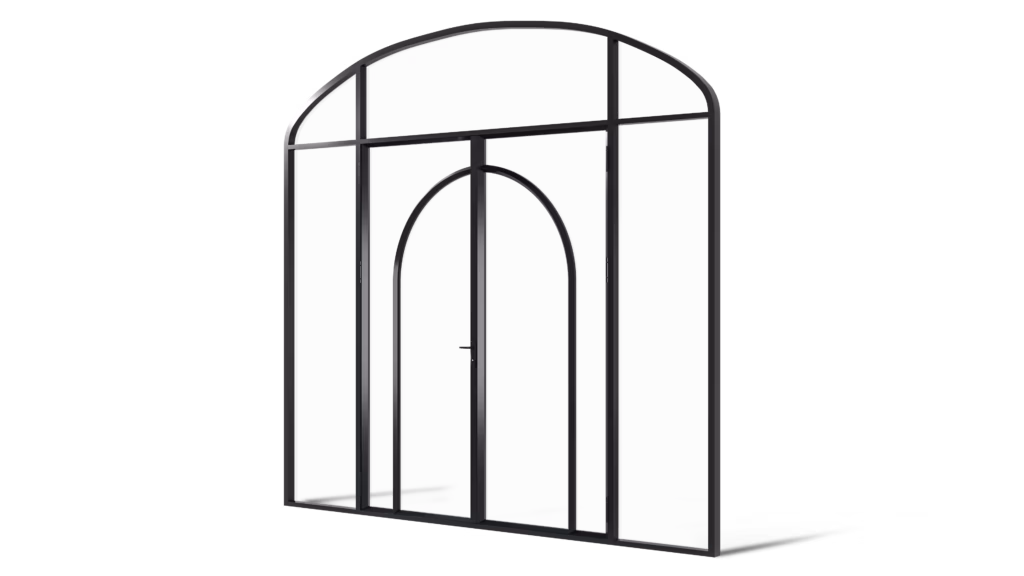 Geïsoleerde stalen korfboogpui Hamilton met halfronde toog uitvoering