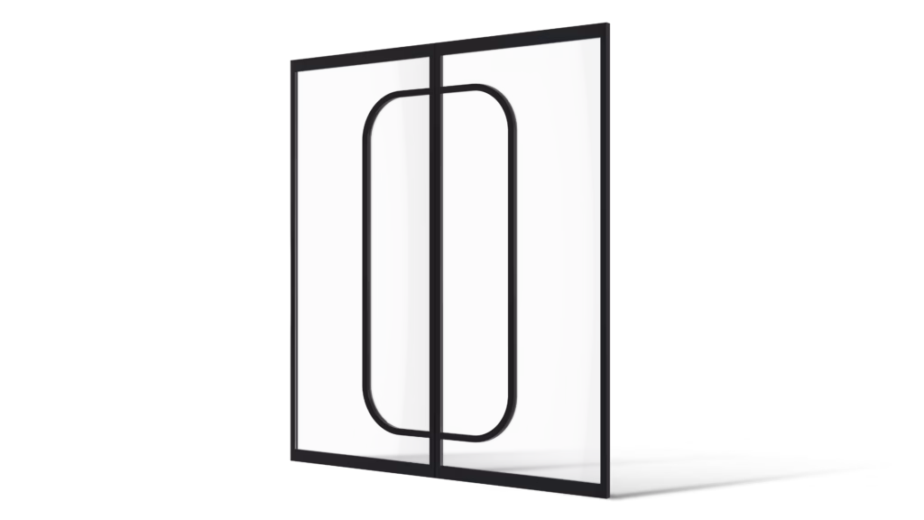 Dubbele stalen deur Denver met exclusieve latverdeling en elegante organische boogvorm voor een moderne uitstraling