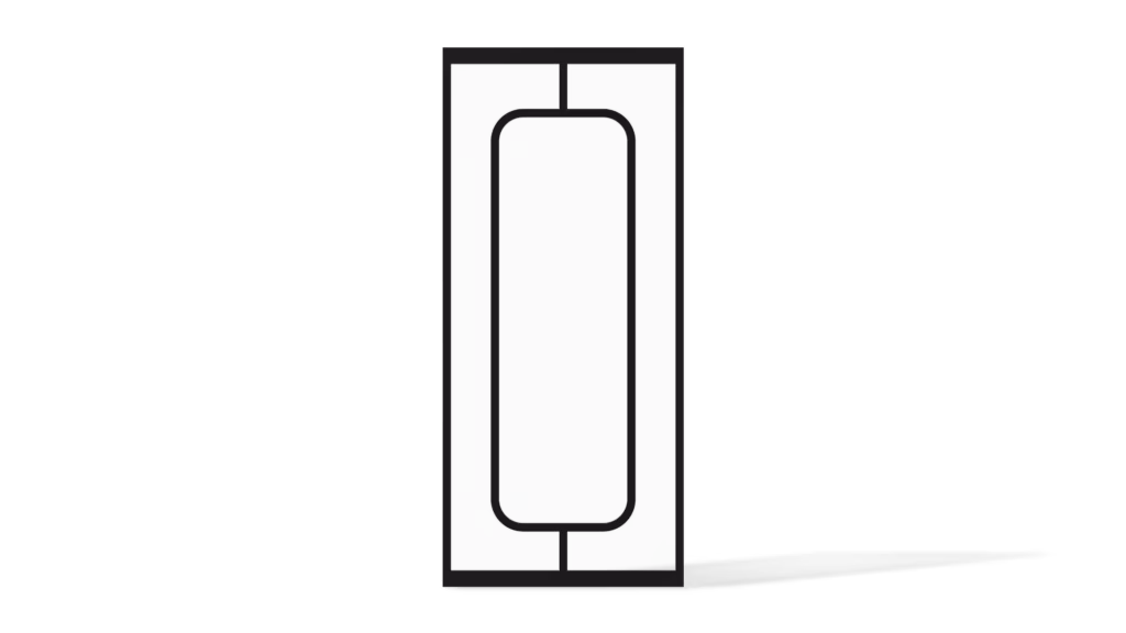 Stalen deurmodel Edmonton met exclusieve latverdeling en subtiele organische ronding, enkel uitgevoerd