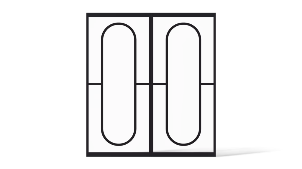 Dubbele stalen deur Memphis met exclusieve latverdeling en sierlijke, organische boogvorm