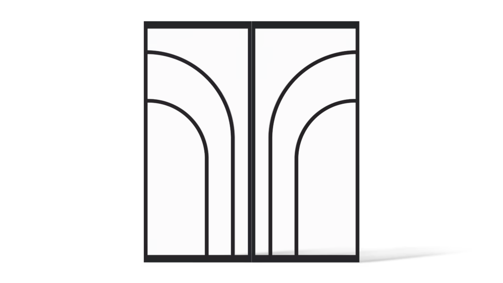 Stalen deur met ronde vorm